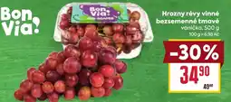 Billa Bon Via! hrozný révy vinné bezsemenné tmavé vanička nabídka