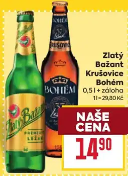 Billa Zlatý Bažant Krušovice Bohém nabídka