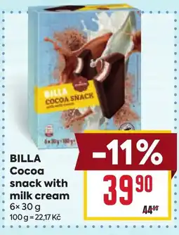 Billa BillA cocoa snack with milk cream nabídka