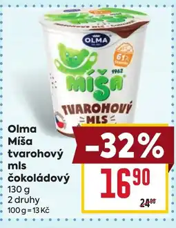 Billa Olma Míša tvarohový mls čokoládový nabídka