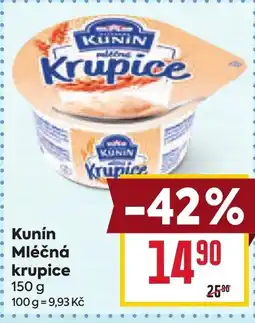 Billa Kunín mléčná krupice nabídka