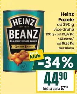 Billa Heinz Fazole nabídka