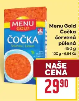 Billa Menu Gold Čočka červená půlená nabídka