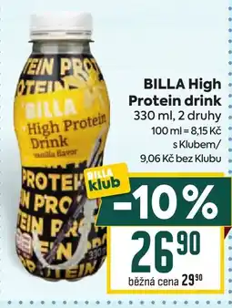 Billa Billa high protein drink nabídka