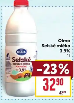 Billa Olma selské čerstvé mléko nabídka