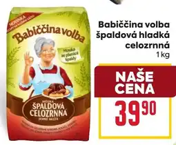 Billa Babiččina volba špaldová hladká celozrnná nabídka