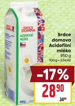 Billa Srdce domova Acidofilní mléko nabídka