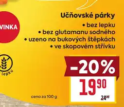 Billa Vinka učňovské párky nabídka