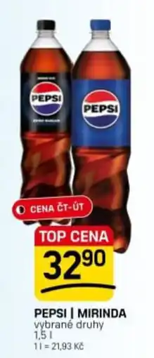 Flop Pepsi | Mirinda vybrané druhy nabídka