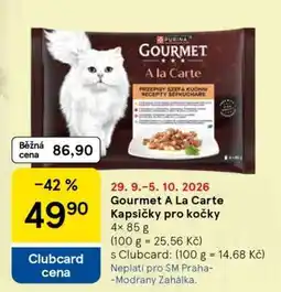 Tesco Gourmet A La Carte Kapsičky pro kočky nabídka