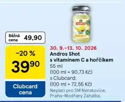 Tesco Andros Shot s vitamínem C a hořčíkem nabídka