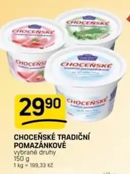 Flop Chocenske tradiční pomazánkové nabídka