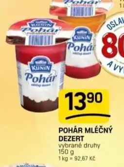 Flop Kunin pohár mléčný dezert nabídka
