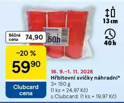 Tesco Hřbitovní svíčky náhradní nabídka