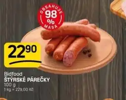 Flop Bidfood štýrské párečky nabídka