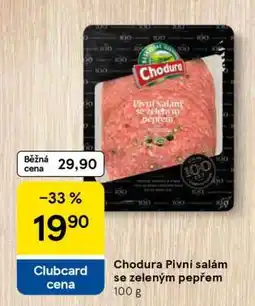 Tesco Chodura Pivní salám se zeleným pepřem nabídka