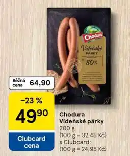 Tesco Chodura Vídeňské párky nabídka