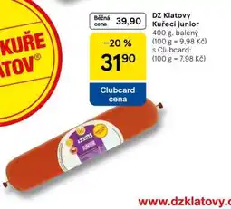 Tesco DZ Klatovy kuřecí junior nabídka