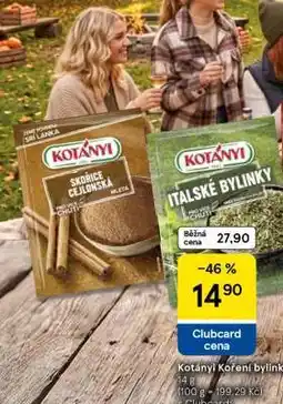 Tesco Kotányi Koření bylinky nabídka