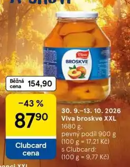 Tesco Viva broskve XXL nabídka