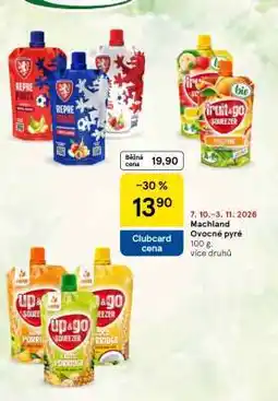 Tesco Machland ovocné pyré nabídka