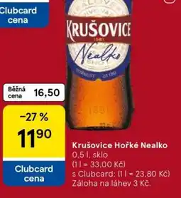 Tesco Krušovice Hořké nealko nabídka