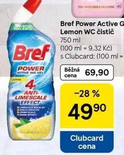 Tesco Bref Power Active Gel Lemon WC čistič nabídka