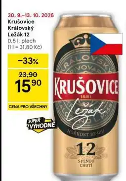 Tesco Krušovice Královský ležák 12 nabídka