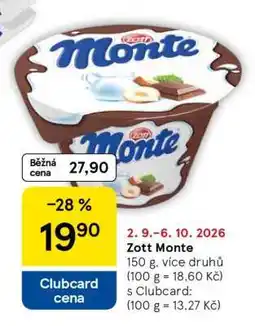 Tesco ZOTT Monte nabídka