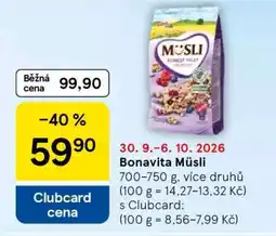 Tesco Bonavita Müsli nabídka