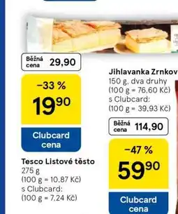 Tesco Tesco Listové těsto nabídka