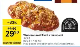 Tesco Vánočka s rozinkami a mandlemi nabídka