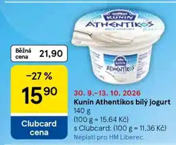 Tesco Kunín Athentikos bílý jogurt nabídka