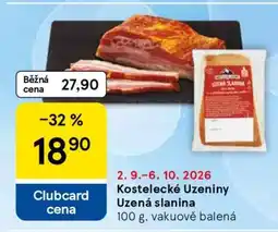 Tesco KOSTELECKÉ UZENINY Uzená slanina nabídka