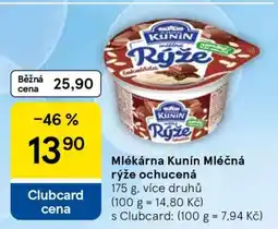 Tesco Mlékárna Kunín Mléčná rýže ochucená nabídka