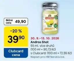 Tesco Andros Shot nabídka