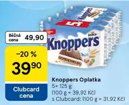 Tesco KNOPPERS Oplatka nabídka