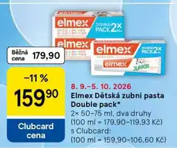 Tesco Elmex Dětská zubní pasta Double pack nabídka
