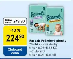 Tesco Rascals Prémiové plenky nabídka