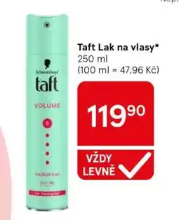 Tesco Taft lak na vlasy nabídka