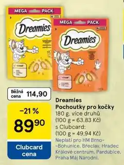 Tesco Dreamies pochoutky pro kočky nabídka