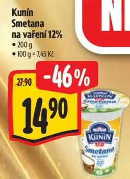 Albert Kunín smetana na vaření 12% nabídka