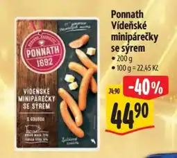 Albert Ponnath Vídeňské minipárečky se sýrem nabídka