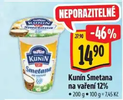 Albert Kunín smetana na vaření 12% nabídka