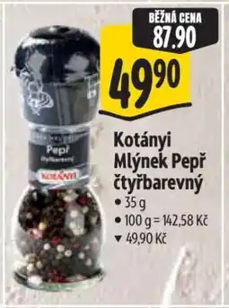 Albert Kotányi Mlýnek pepř čtyřbarevný nabídka