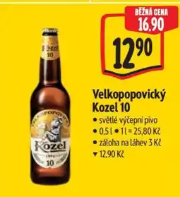 Albert Velkopopovický Kozel 10 nabídka