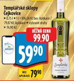 Albert Templářské sklepy Čejkovice nabídka