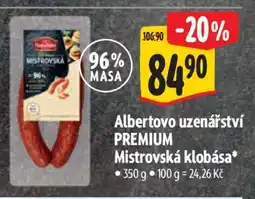 Albert Albertovo uzenářství PREMIUM Mistrovská klobása nabídka