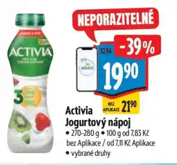 Albert Activia jogurtový nápoj nabídka