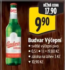 Albert Budvar výčepní nabídka